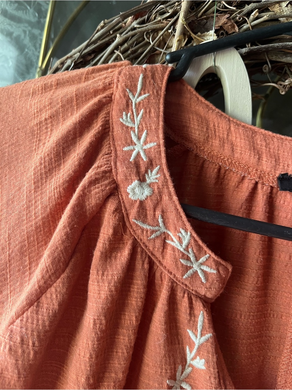 Studio Saltz Embroidered Rust Peasant Tunic - Picture 3 of 7